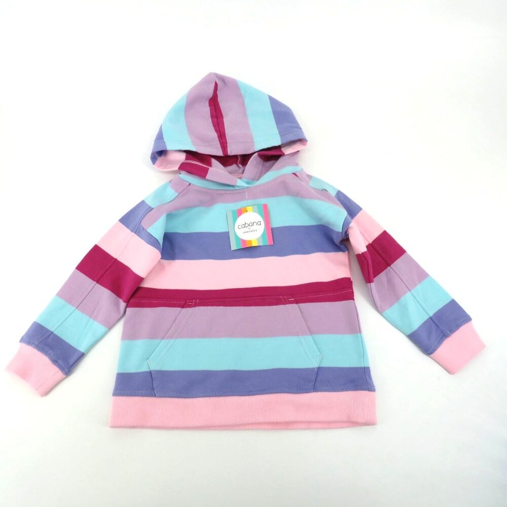 Cabana by Crown & Ivy Toddler Girls Striped French Terry Hoodie 3T NWT $32